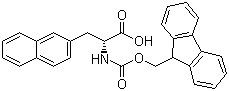 结构式 CAS# 138774-94-4, Fmoc-3-(2-萘基)-D-丙氨酸; N-芴甲氧羰基-3-(2-萘基)-D-丙氨酸