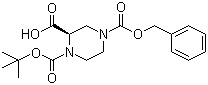 (2R)-哌嗪-1,2,4-三羧酸 4-苄酯 1-叔丁酯分子结构 (CAS 138775-02-7)