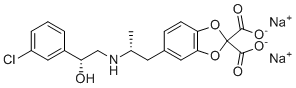 (R,R)-5-(2-((2-(3-氯苯基)-2-羟乙基)-氨基)丙基)-1,3-苯并二氧杂环戊烯-2,3-二羧酸二钠分子结构 (CAS 138908-40-4)