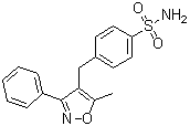 4-[(5-Methyl-3-phenyl-4-isoxazolyl)methyl]benzenesulfonamide molecular structure (CAS 1391052-01-9)