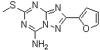 2-(2-Furanyl)-5-(methylthio)[1,2,4]triazolo[1,5-a][1,3,5]triazin-7-amine molecular structure (CAS 139181-27-4)
