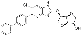 (3R,3aR,6R,6aR)-6-[[6-chloro-5-(4-phenylphenyl)-1H-imidazo[4,5-b]pyridin-2-yl]oxy]-2,3,3a,5,6,6a-hexahydrofuro[3,2-b]furan-3-ol molecular structure (CAS 1394371-71-1)
