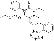 Ethyl-2-ethoxy-1-[[(2'-(1H-tetrazol-5-yl)biphenyl-4-yl)methyl]benzimidazole]-7-carboxylate molecular structure (CAS 139481-69-9)