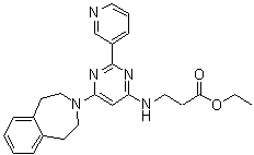 N-[2-(3-Pyridinyl)-6-(1,2,4,5-tetrahydro-3H-3-benzazepin-3-yl)-4-pyrimidinyl]-beta-alanine ethyl ester molecular structure (CAS 1394854-51-3)