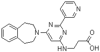 N-[2-(3-Pyridinyl)-6-(1,2,4,5-tetrahydro-3H-3-benzazepin-3-yl)-4-pyrimidinyl]-beta-alanine molecular structure (CAS 1394854-52-4)