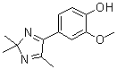 structure of CAS# 1399049-43-4, Drahebenine;2-Methoxy-4-(2,2,5-trimethyl-2H-imidazol-4-yl)phenol