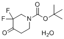 3,3-Difluoro-4-oxo-1-piperidinecarboxylic acid 1,1-dimethylethyl ester hydrate (1:1) molecular structure (CAS 1400264-85-8)