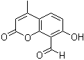 结构式 CAS# 14003-96-4, 8-甲酰基-7-羟基-4-甲基香豆素