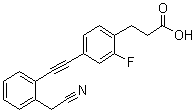 4-[2-[2-(Cyanomethyl)phenyl]ethynyl]-2-fluorobenzenepropanoic acid molecular structure (CAS 1402601-82-4)