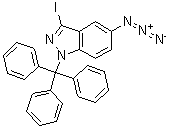 5-Azido-3-iodo-1-(triphenylmethyl)-1H-indazole molecular structure (CAS 1403667-60-6)