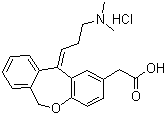 structure of CAS# 140462-76-6, Olopatadine hydrochloride;(Z)-11-[3-(Dimethylamino)propylidene]-6,11-dihydrodibenz[b,e]oxepin-2-acetic acid hydrochloride