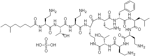 结构式 CAS# 1405-20-5, 硫酸多粘菌素 B; 多粘菌素 B 硫酸盐