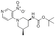 tert-butyl N-[(3S,5R)-5-methyl-1-(3-nitro-4-pyridyl)-3-piperidyl]carbamate molecular structure (CAS 1405128-33-7)