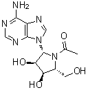 1-((2R,3S,4R,5R)-2-(6-Amino-9H-purin-9-yl)-3,4-dihydroxy-5-(hydroxymethyl)pyrrolidin-1-yl)ethanone molecular structure (CAS 14062-45-4)