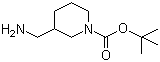 结构式 CAS# 140645-23-4, (R)-1-Boc-3-氨甲基哌啶; (R)-1-叔丁氧羰基-3-氨甲基哌啶; 3-氨甲基哌啶-1-甲酸叔丁酯