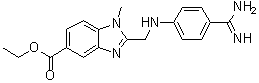 2-[[[4-(Aminoiminomethyl)phenyl]amino]methyl]-1-methyl-1H-benzimidazole-5-carboxylic acid ethyl ester molecular structure (CAS 1408238-41-4)