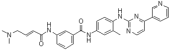 3-[[4-(Dimethylamino)-1-oxo-2-buten-1-yl]amino]-N-[3-methyl-4-[[4-(3-pyridinyl)-2-pyrimidinyl]amino]phenyl]benzamide molecular structure (CAS 1410880-22-6)