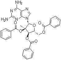 2-Amino-2'-C-methyladenosine 2',3',5'-tribenzoate molecular structure (CAS 1412427-05-4)