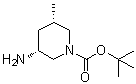 结构式 CAS# 1413367-76-6, (3R,5S)-rel-3-氨基-5-甲基-1-哌啶羧酸叔丁酯