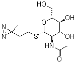 2-(3-Methyl-3H-diazirin-3-yl)ethyl 2-(acetylamino)-2-deoxy-1-thio-beta-D-glucopyranoside molecular structure (CAS 141411-41-8)