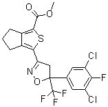 3-[5-(3,5-Dichloro-4-fluorophenyl)-4,5-dihydro-5-(trifluoromethyl)-3-isoxazolyl]-5,6-dihydro-4H-cyclopenta[c]thiophene-1-carboxylic acid methyl ester molecular structure (CAS 1414378-14-5)