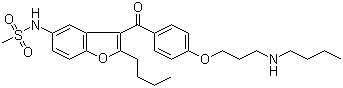 structure of CAS# 141626-35-9, SR 35021;N-[2-Butyl-3-[4-[3-(butylamino)propoxy]benzoyl]-5-benzofuranyl]methanesulfonamide