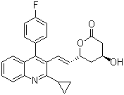 structure of CAS# 141750-63-2, Pitavastatin lactone;(4R,6S,E)-6-[2-[2-Cyclopropyl-4-(4-fluorophenyl)quinolin-3-yl]vinyl]tetrahydro-4-hydroxypyran-2-one