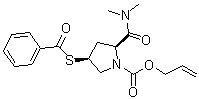 (2S,4S)-N,N-Dimethyl-1-allyloxycarbonyl-4-benzoylthio-2-pyrrolidinecarboxamide molecular structure (CAS 141818-73-7)
