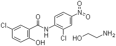氯硝柳胺乙醇胺盐分子结构 (CAS 1420-04-8)
