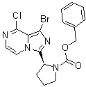 (2S)-2-(1-Bromo-8-chloroimidazo[1,5-a]pyrazin-3-yl)-1-pyrrolidinecarboxylic acid phenylmethyl ester molecular structure (CAS 1420478-87-0)