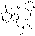 (S)-Benzyl 2-(8-amino-1-bromoimidazo[1,5-a]pyrazin-3-yl)pyrrolidine-1-carboxylate molecular structure (CAS 1420478-88-1)