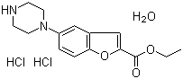 5-(1-Piperazinyl)-2-benzofurancarboxylic acid ethyl ester dihydrochloride hydrate molecular structure (CAS 1422956-31-7)