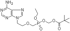 2,2-Dimethylpropanoic acid [[[[2-(6-amino-9H-purin-9-yl)ethoxy]methyl]ethoxyphosphinyl]oxy]methyl ester molecular structure (CAS 142341-04-6)