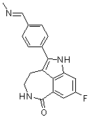 8-氟-1,3,4,5-四氢-2-[4-[(E)-(甲基亚胺)甲基]苯基]-6H-吡咯并[4,3,2-ef][2]苯并氮杂卓-6-酮分子结构 (CAS 1424059-28-8)