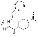 1-Acetyl-4-[[1-(2-phenylethyl)-1H-imidazol-2-yl]carbonyl]piperidine molecular structure (CAS 142654-77-1)