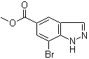 structure of CAS# 1427460-96-5, 7-Bromo-1H-indazole-5-carboxylic acid methyl ester