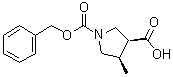 (3S,4R)-1-((Benzyloxy)carbonyl)-4-methylpyrrolidine-3-carboxylic acid molecular structure (CAS 1428243-71-3)