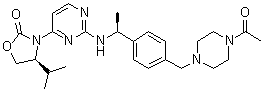 (4S)-3-[2-[[(1S)-1-[4-[(4-Acetyl-1-piperazinyl)methyl]phenyl]ethyl]amino]-4-pyrimidinyl]-4-(1-methylethyl)-2-oxazolidinone molecular structure (CAS 1429180-08-4)