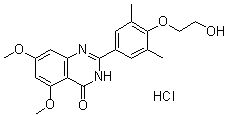 2-[4-(2-Hydroxyethoxy)-3,5-dimethylphenyl]-5,7-dimethoxy-4(3H)-quinazolinone hydrochloride (1:1) molecular structure (CAS 1431550-07-0)