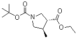 (3R,4R)-4-Methyl-1,3-pyrrolidinedicarboxylic acid 1-(1,1-dimethylethyl) 3-ethyl ester molecular structure (CAS 1434126-89-2)