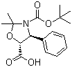 (4S,5R)-3-(tert-Butoxycarbonyl)-2,2-dimethyl-4-phenyloxazolidine-5-carboxylic acid molecular structure (CAS 143527-70-2)