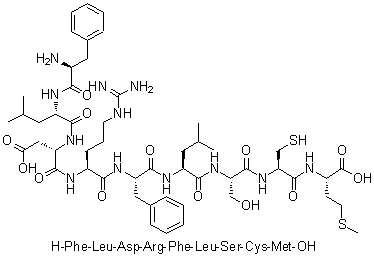 L-Phenylalanyl-L-leucyl-L-alpha-aspartyl-L-arginyl-L-phenylalanyl-L-leucyl-L-seryl-L-cysteinyl-L-methionine molecular structure (CAS 1435466-58-2)