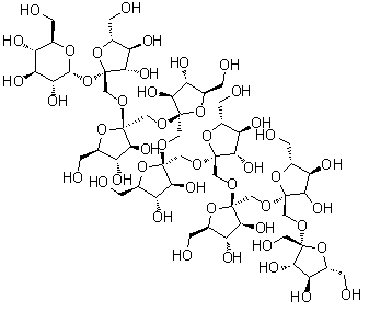 O-beta-D-Fructofuranosyl-(2→1)-O-beta-D-fructofuranosyl-(2→1)-O-beta-D-fructofuranosyl-(2→1)-O-beta-D-fructofuranosyl-(2→1)-O-beta-D-fructofuranosyl-(2→1)-O-beta-D-fructofuranosyl-(2→1)-O-beta-D-fructofuranosyl-(2→1)-beta-D-fructofuranosyl alpha-D-glucopyranoside molecular structure (CAS 143625-74-5)
