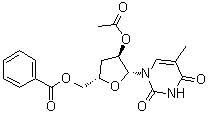 3'-Deoxy-5-methyluridine 2'-acetate 5'-benzoate molecular structure (CAS 143653-60-5)