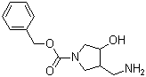 3-(Aminomethyl)-4-hydroxy-1-pyrrolidinecarboxylic acid phenylmethyl ester molecular structure (CAS 143657-00-5)