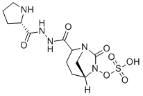 (5R)-2-(2-(L-prolyl)hydrazine-1-carbonyl)-7-oxo-1,6-diazabicyclo[3.2.1]octan-6-yl hydrogen sulfate molecular structure (CAS 1436861-92-5)