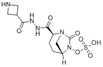 (2S,5R)-2-(2-(azetidine-3-carbonyl)hydrazine-1-carbonyl)-7-oxo-1,6-diazabicyclo[3.2.1]octan-6-yl hydrogen sulfate molecular structure (CAS 1436862-33-7)