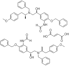 1-(4-Benziloxy-3-formylaminophenyl)-2-[N-benzyl-2'-(4-methoxyphenyl)-1'-methylethylamino]ethanol hemifumarate molecular structure (CAS 143687-24-5)