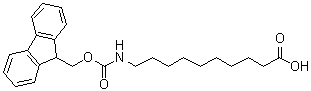 10-[[(9H-Fluoren-9-ylmethoxy)carbonyl]amino]decanoic acid molecular structure (CAS 143688-82-8)