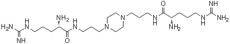 (2S,2'S)-N,N'-(1,4-Piperazinediyldi-3,1-propanediyl)bis[2-amino-5-[(aminoiminomethyl)amino]pentanamide] molecular structure (CAS 1438492-26-2)